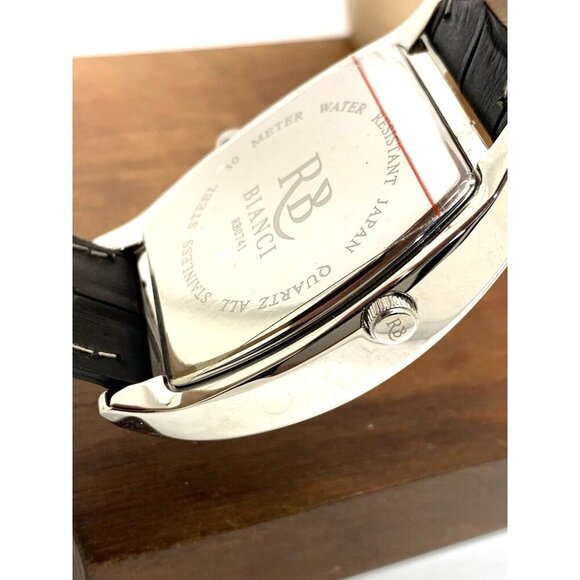Roberto Bianci Men's Watch RB0741 Benzo Quartz Dual Time Leather Rectangle 43mm - Picture 6 of 13